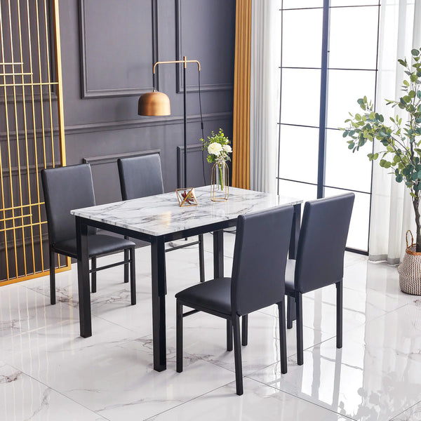 Aiden Black Dining Set 5-Piece