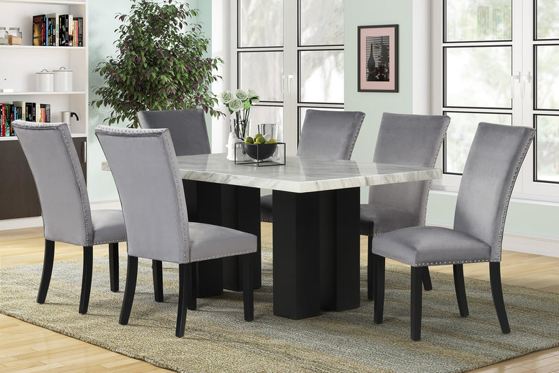 Faux Marble Dining Set 6-Piece