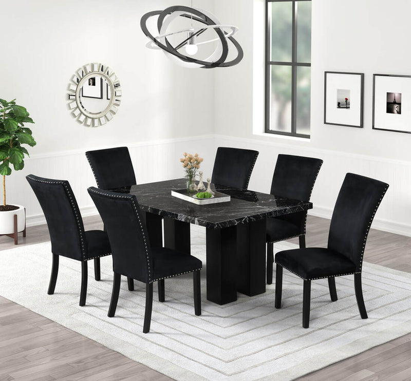 Faux Marble Dining Set 6-Piece