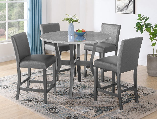 Judson Glitter Gray 5-Piece Counter Height Dining Set