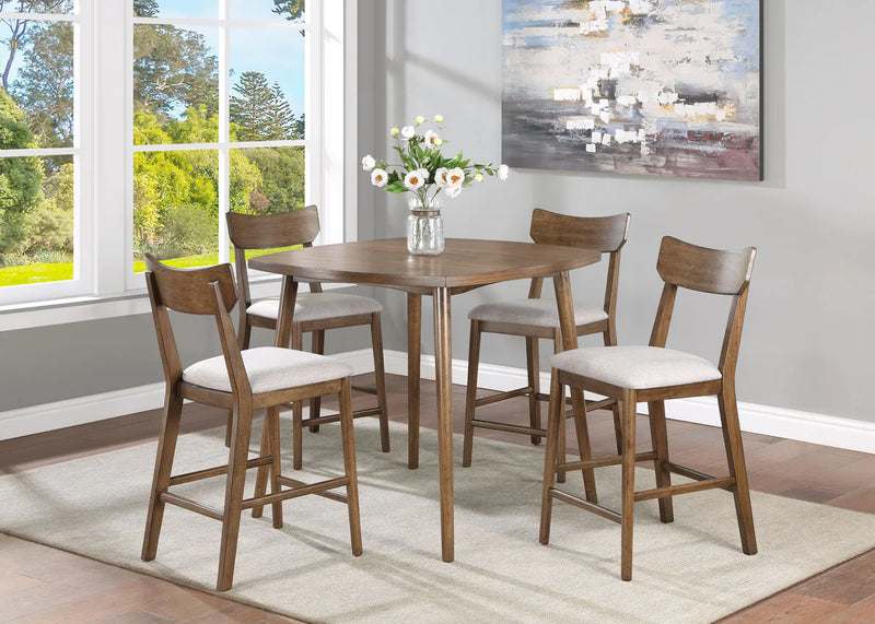 Weldon Brown Square Counter Height Dining Set