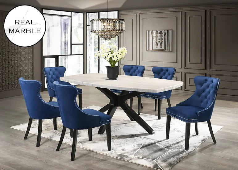 Bolivar Marble Dining Set 7-Piece