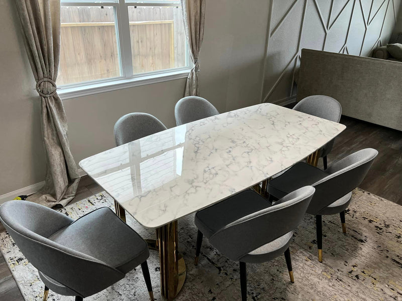 131 Gold Marble Dining Set