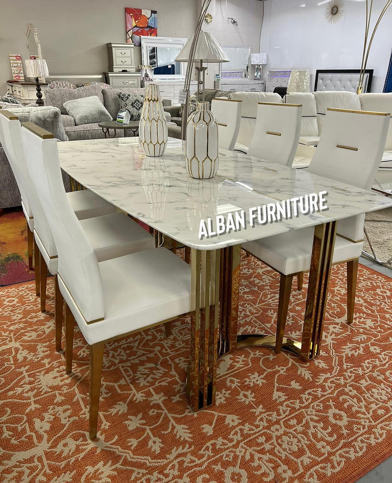 131 Gold Marble Dining Set