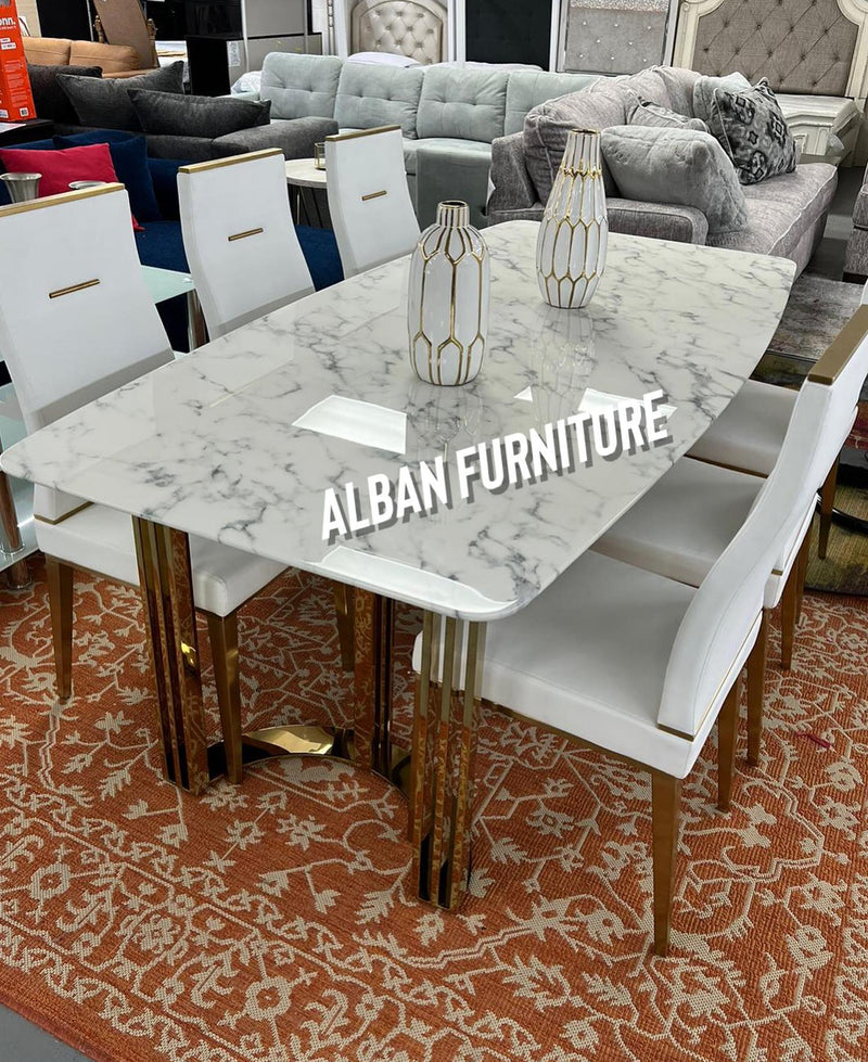 131 Gold Marble Dining Set