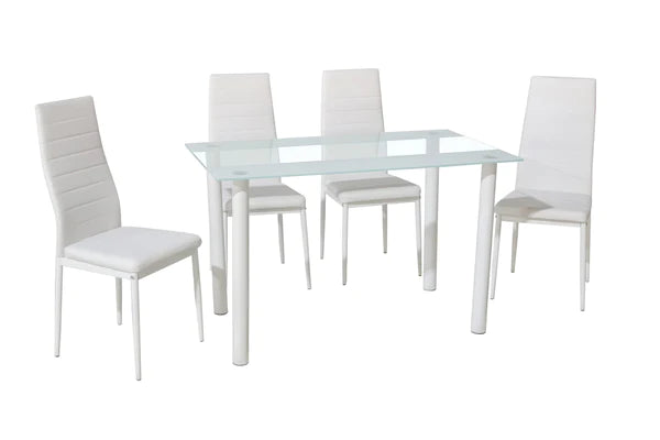 Lina White Glass Dining set 7-Piece