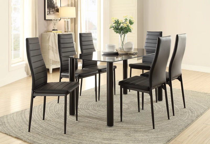 Lina White Glass Dining set 7-Piece