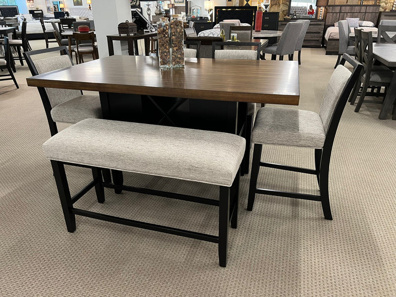 Dary Black/Brown Counter Height Dining Set