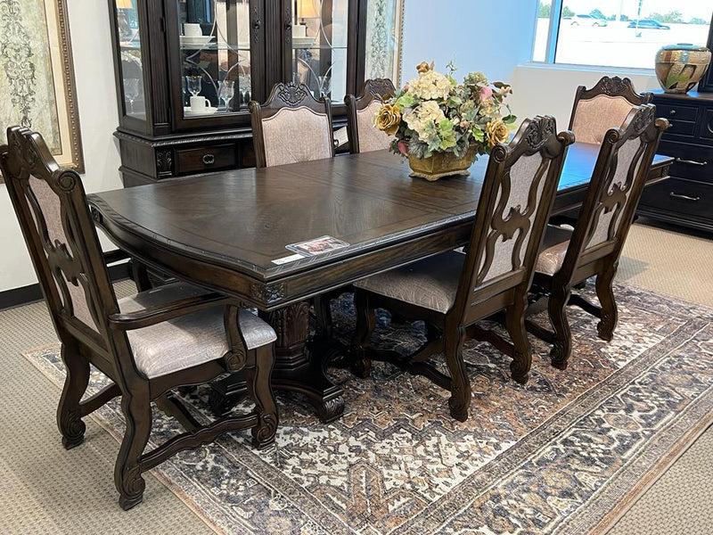 Neo Renaissance Brown Formal Extendable Dining Set