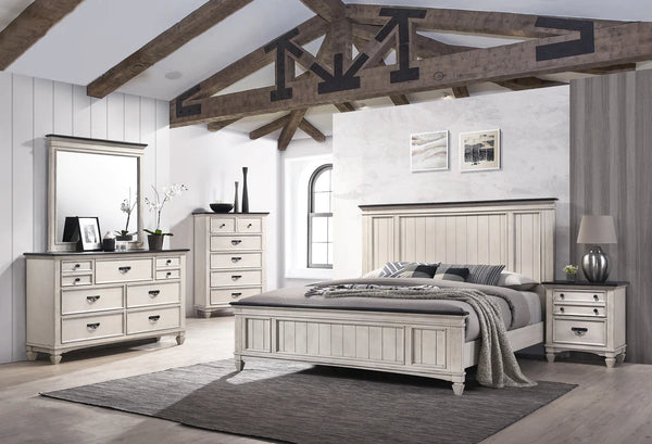 Sawyer Antique White Panel Bedroom Set