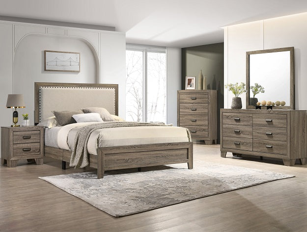 Mille Cherry Upholstered Bedroom Set