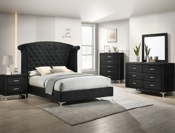 Lucinda Velvet Upholstered Panel Bedroom Set