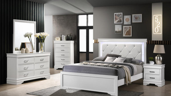 BROOKLYN LED BEDROOM SET IN WHITE