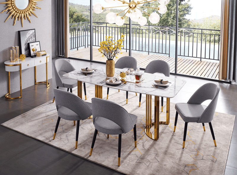 131 Gold Marble Dining Set