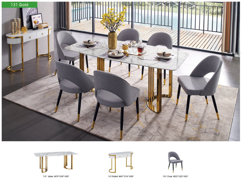 131 Gold Marble Dining Set