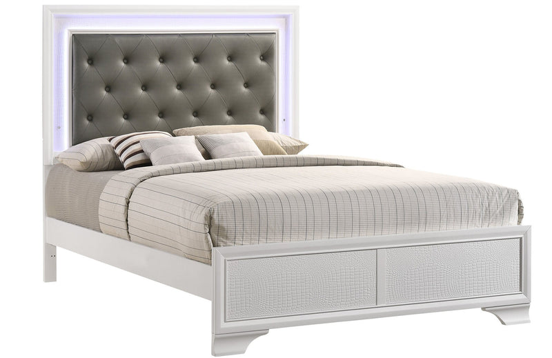 Lyssa Frost LED Upholstered Panel Bedroom Set