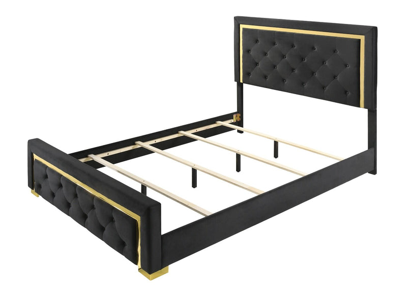 Pepe Black/Gold Bedroom Set