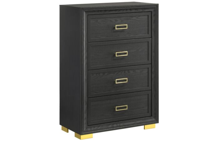 Pepe Black/Gold Bedroom Set