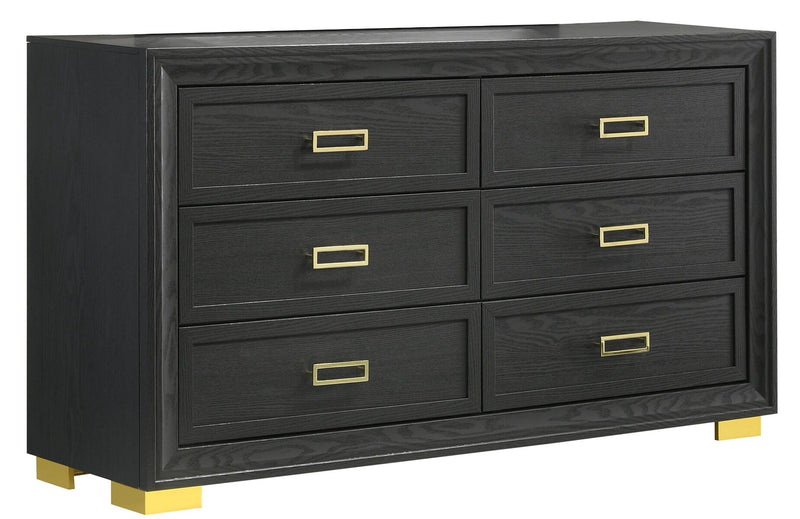 Pepe Black/Gold Bedroom Set