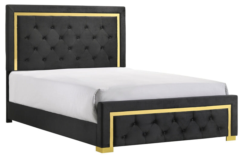 Pepe Black/Gold Bedroom Set