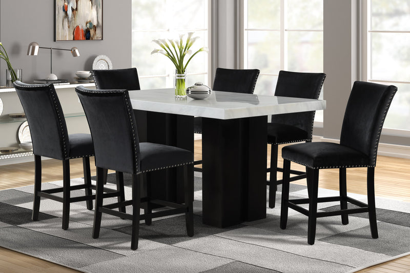 Valentino Marble Counter Height Dining Set 7-Piece