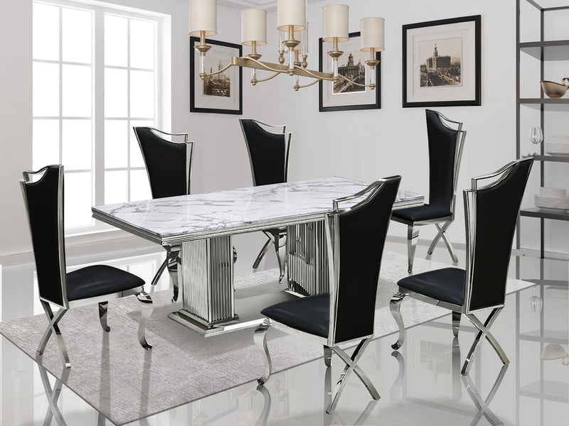 Lux Marble Dining Set 7-Piece