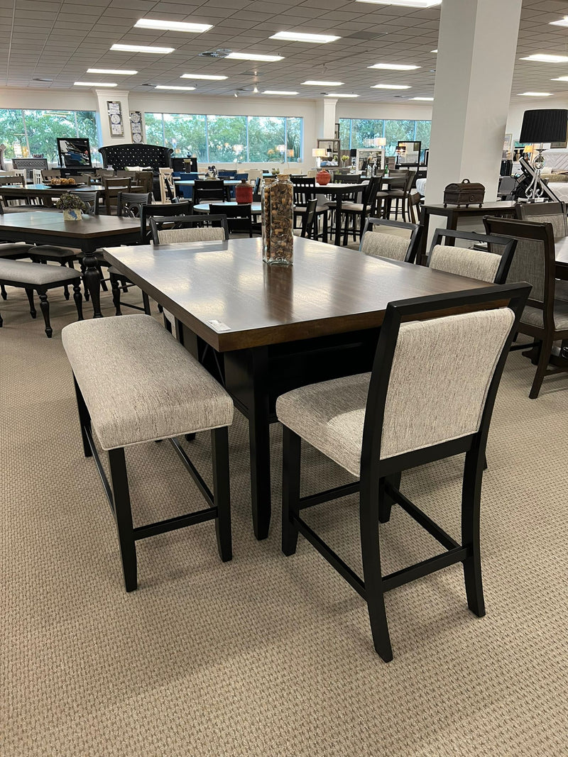 Dary Black/Brown Counter Height Dining Set