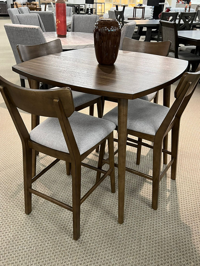 Weldon Brown Square Counter Height Dining Set