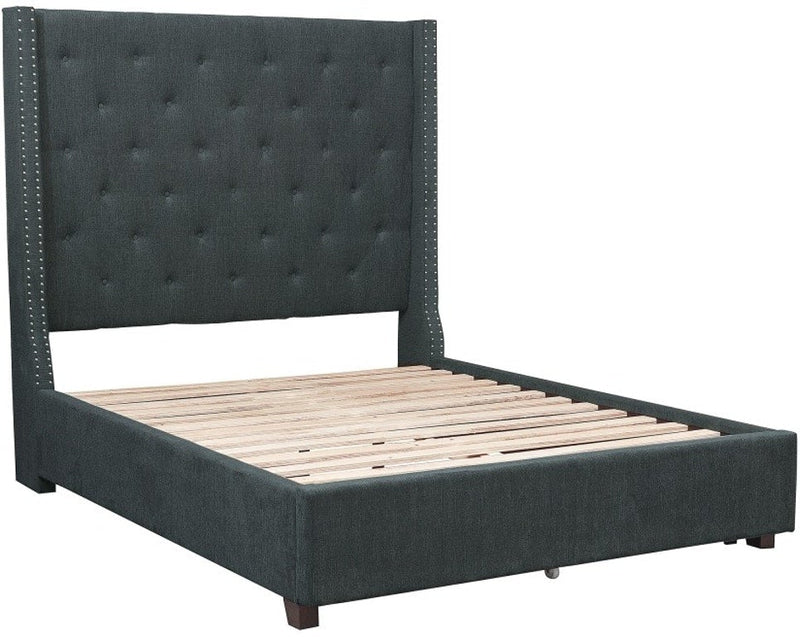 5877 Dark Grey Platform King Bed