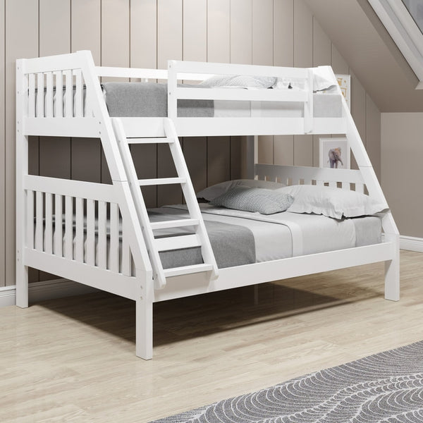 1018 Twin Over Full White Wood Bunk Bed
