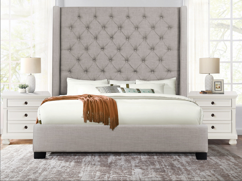 SH229 Fabric Grey Queen Bed