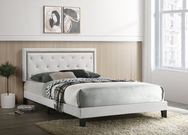 HH910 White PU Platform Twin Bed