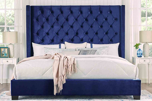 SH229 Velvet Blue Queen Bed