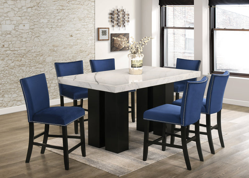 Finley Blue Counter Height Dining Set 7-Piece