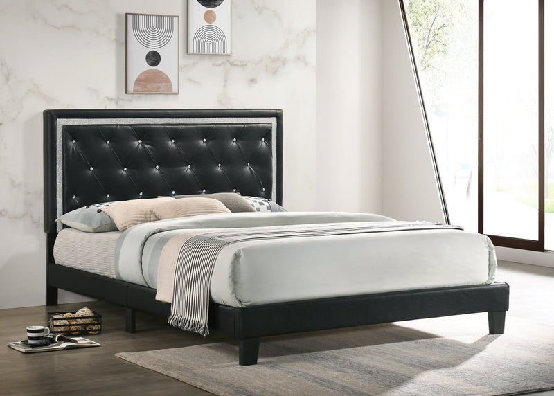 HH900 Black PU Platform King Bed