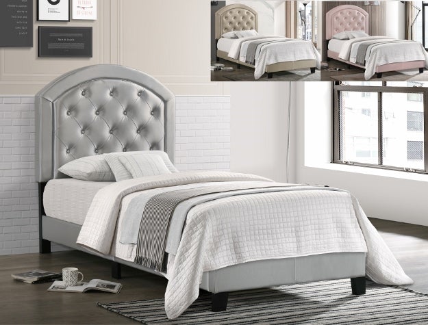 5269 Gaby Silver/Pink/Gold Platform Full Bed