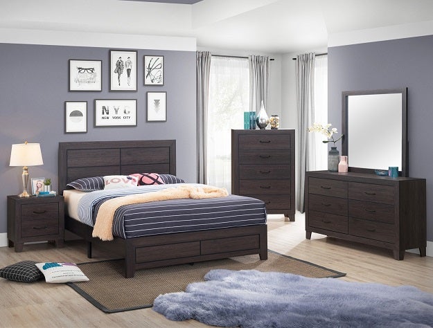 9310 Hopkin Brown Platform Queen Bed