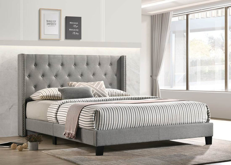 HH750 Gray Platform Queen Bed