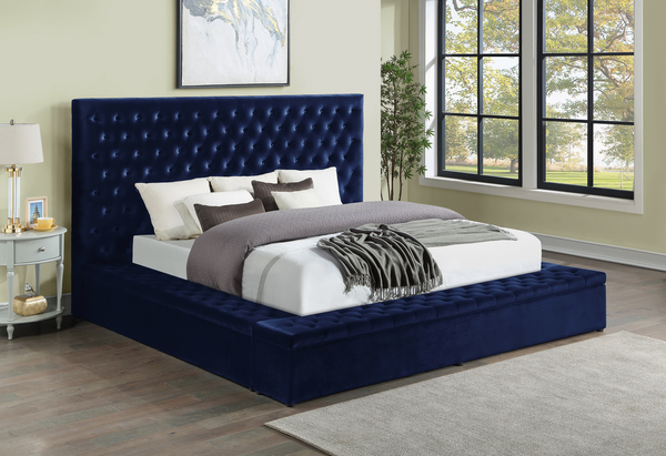 SH250 Velvet Blue King Bed