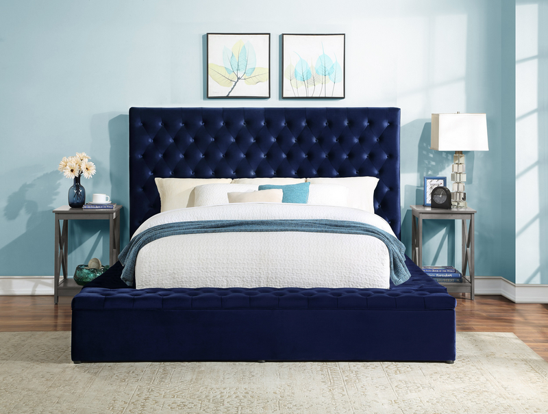 SH250 Velvet Blue King Bed