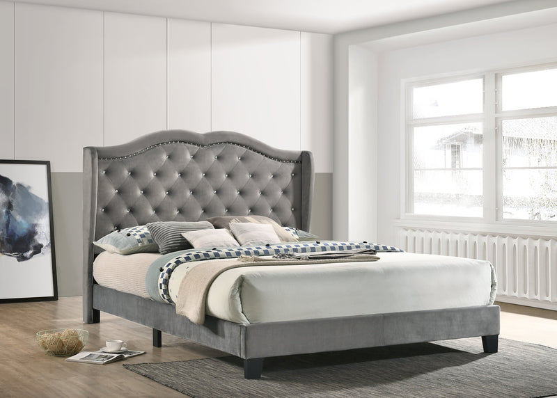 Paradise Grey Platform King Bed Frame