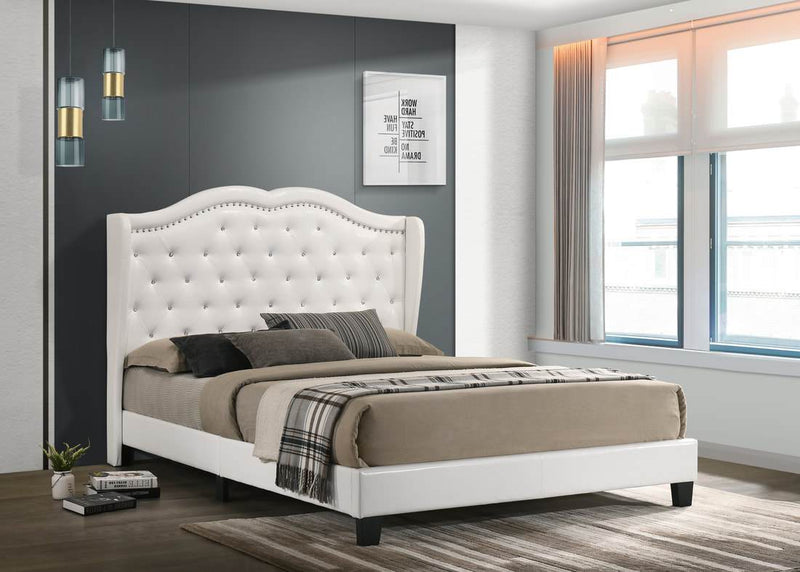 Paradise White Platform Queen Bed