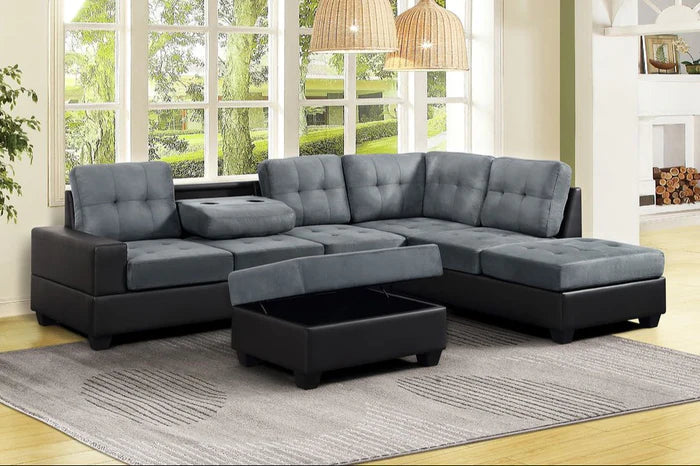 Heights Reversible Sectional With Ottoman