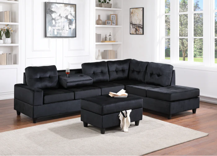 Heights Reversible Sectional With Ottoman