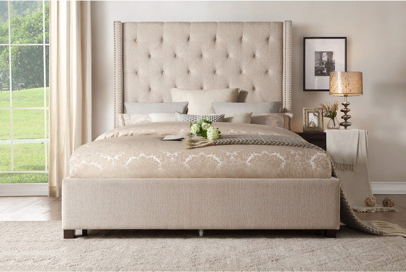 5877 Beige Platform King Bed