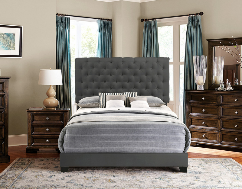 SH278 Fabric Dark Grey Twin Bed