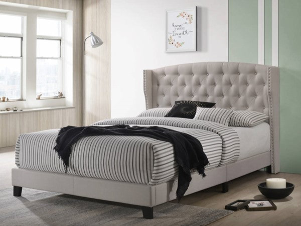 5266 Rosemary Beige Platform Twin Bed