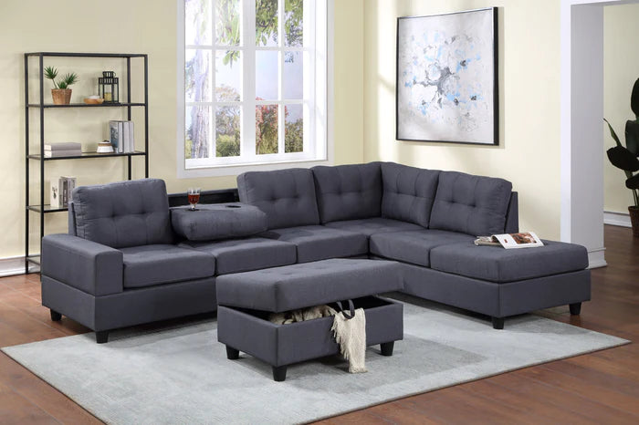 Heights Reversible Sectional With Ottoman