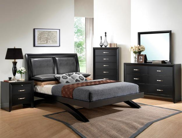 4380 Galinda Black Platform Queen Bed