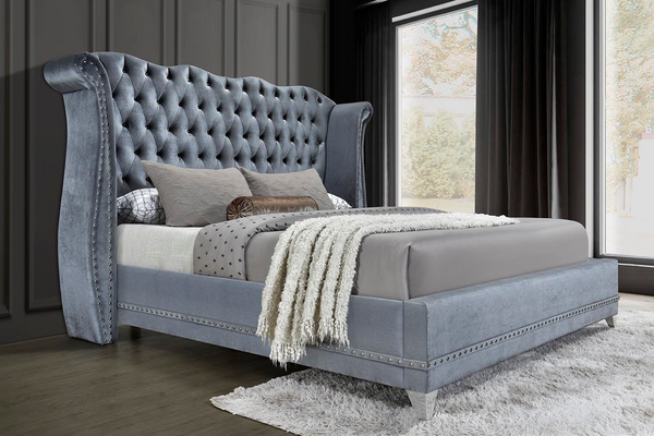 Luxor Grey Platform Queen Bed